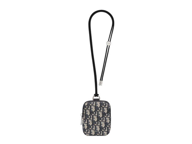 Dior Dior Nano D-Touch Vertical Pouch In Oblique Jacquard With Ruthenium-finish Brass Beige Black - view 3
