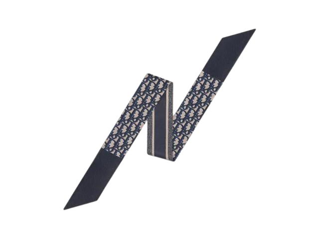 Dior Dior Oblique Mitzah Scarf Silk Twill In Navy Blue - view 1