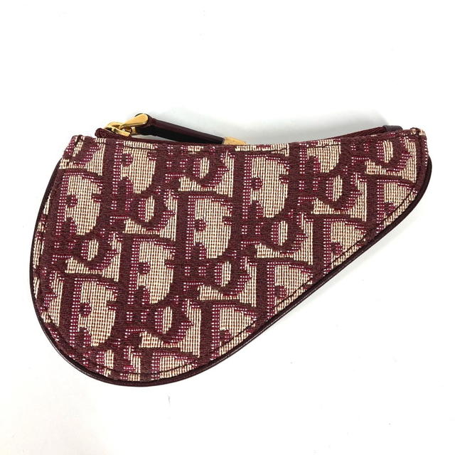 Dior Dior Oblique saddle Wallet Coin Compartment coin purse Canvas/Leather wine-red - view 2