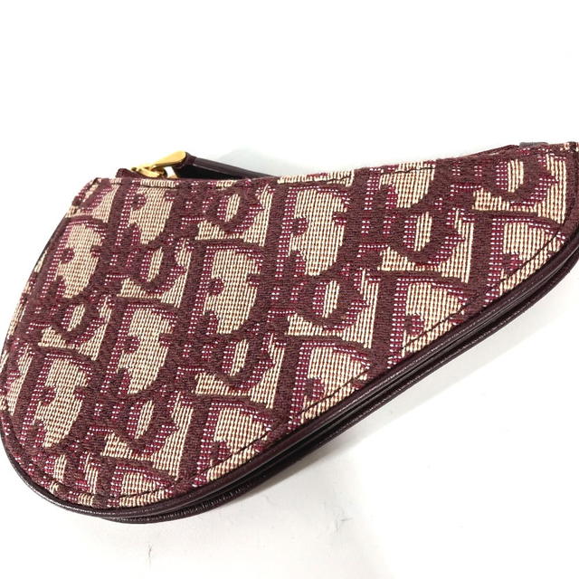 Dior Dior Oblique saddle Wallet Coin Compartment coin purse Canvas/Leather wine-red - view 3