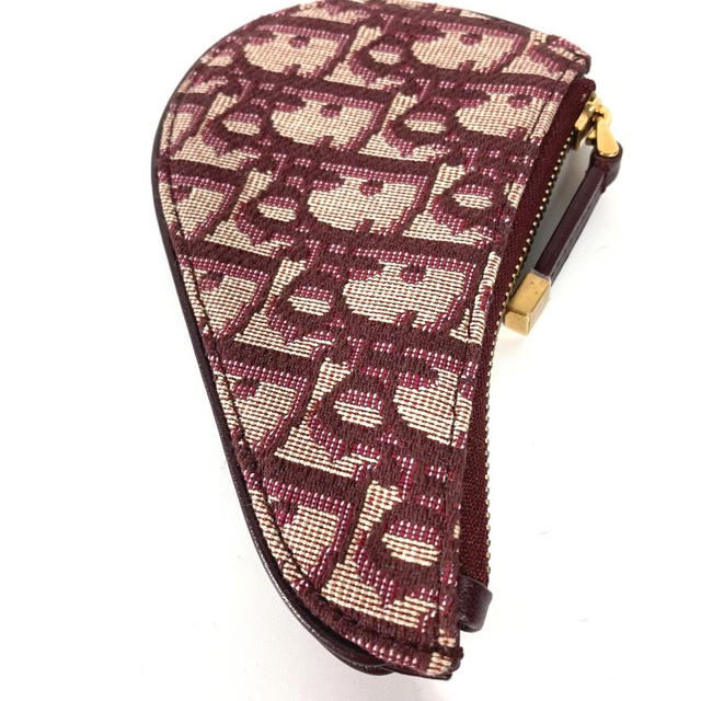 Dior Dior Oblique saddle Wallet Coin Compartment coin purse Canvas/Leather wine-red - view 4