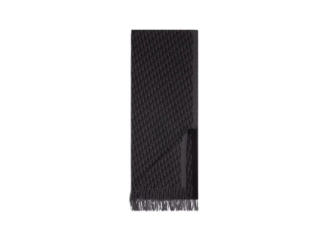 Dior Dior Oblique Scarf Grey and Black