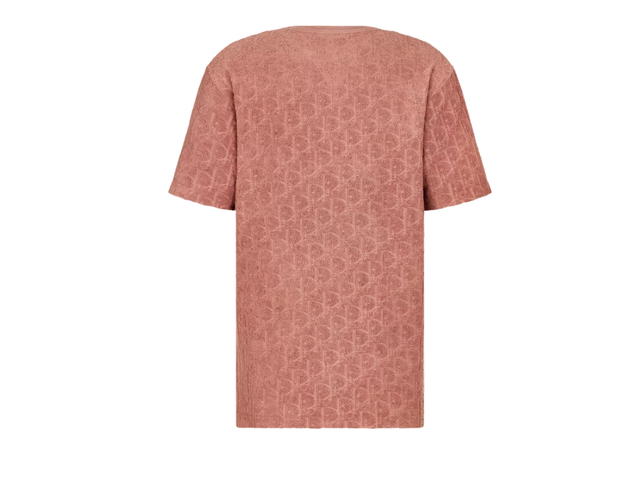 Dior Dior Oblique T-Shirt Relaxed Fit In Terry Cotton Jacquard Pink - view 2