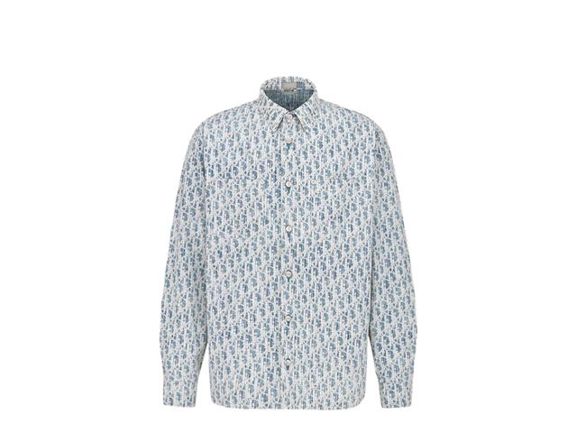 Dior Dior Overshirt Blue And White Dior Oblique Kasuri Cotton Denim Blue White - view 1