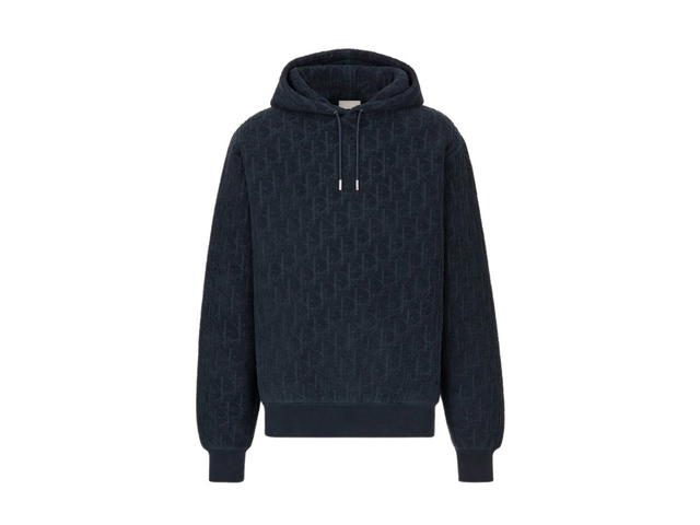 Dior Dior Oversized Hooded Sweatshirt With Dior Oblique Motif Navy Blue - view 1
