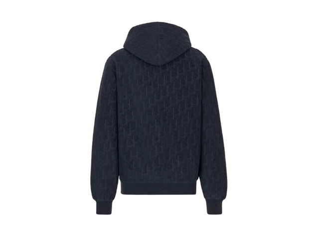 Dior Dior Oversized Hooded Sweatshirt With Dior Oblique Motif Navy Blue - view 2