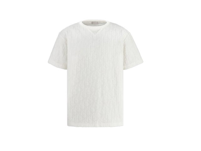 Dior Dior Oblique T-Shirt Relaxed Fit In Terry Cotton Jacquard Off-White - view 1