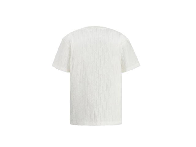 Dior Dior Oblique T-Shirt Relaxed Fit In Terry Cotton Jacquard Off-White - view 2
