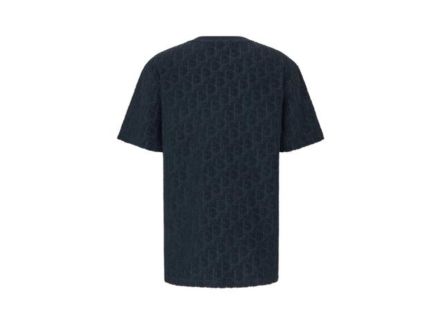 Dior Dior Oblique T-Shirt Relaxed Fit In Terry Cotton Jacquard Navy Blue - view 2