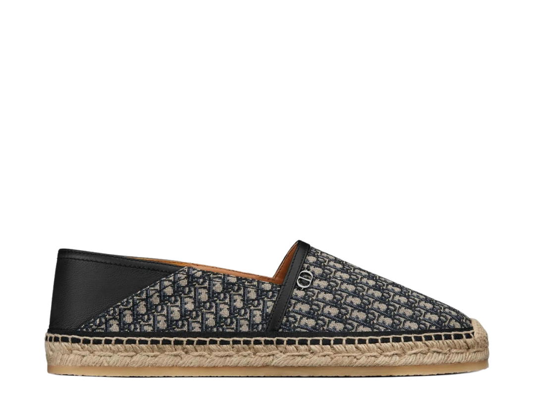 Dior Dior Paradise Espadrille Beige And Black Dior Oblique Jacquard
