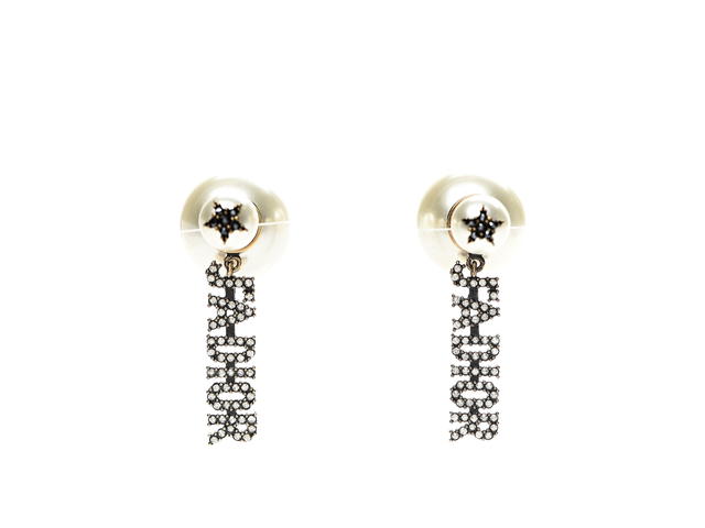 Dior Dior Pearl Crystal Earrings In J'A Dior With Gold Hardware - view 1