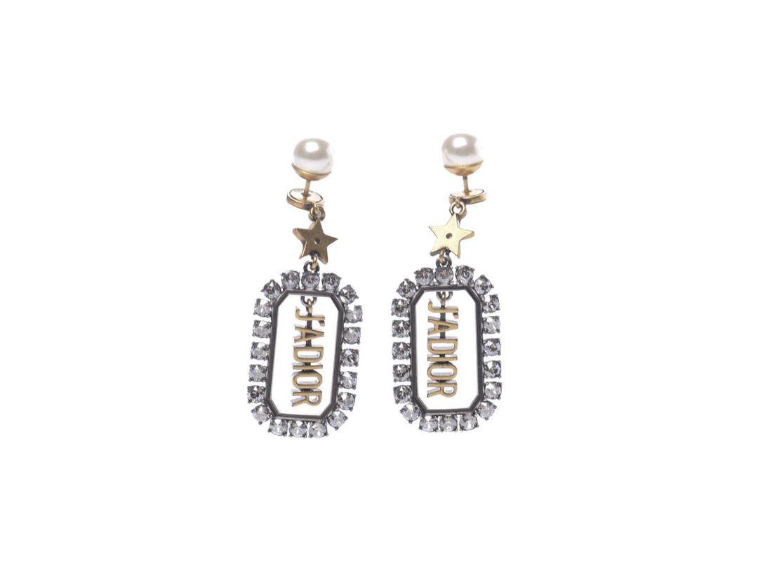 Dior Dior Pearl Crystal J'Adior Tribales Earrings Antique Gold