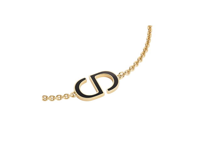 Dior Dior Petit CD Bracelet In CD Signature Gold-Finish Metal and Black Lacquer - view 2