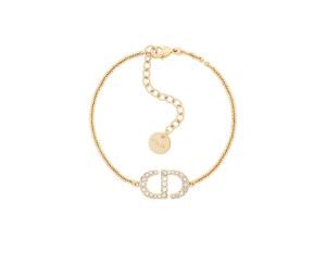 Buy Dior Petit CD Bracelet In Gold-Finish Metal And Silver-Tone Crystals at Sasom – Authentic and Ready to Ship