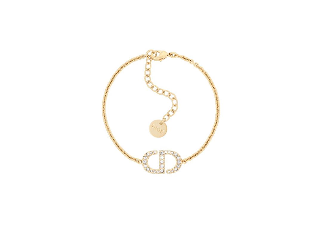 Dior Dior Petit CD Bracelet In Gold-Finish Metal And Silver-Tone Crystals