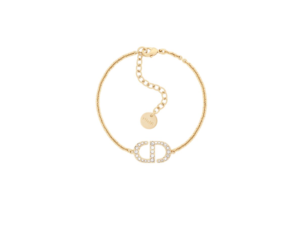 Dior Dior Petit CD Bracelet In Gold-Finish Metal And Silver-Tone Crystals