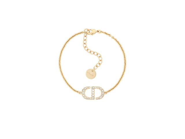 Dior Dior Petit CD Bracelet In Gold-Finish Metal And Silver-Tone Crystals - view 1