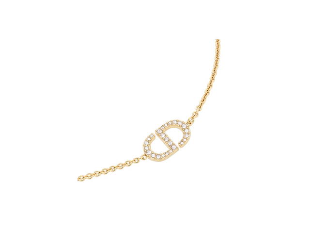 Dior Dior Petit CD Bracelet In Gold-Finish Metal And Silver-Tone Crystals - view 2