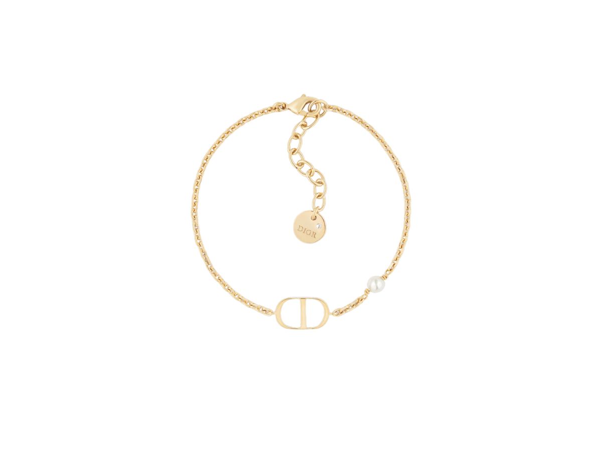 Dior Dior Petit CD Bracelet In Gold-Finish Metal With A White Resin Pearl