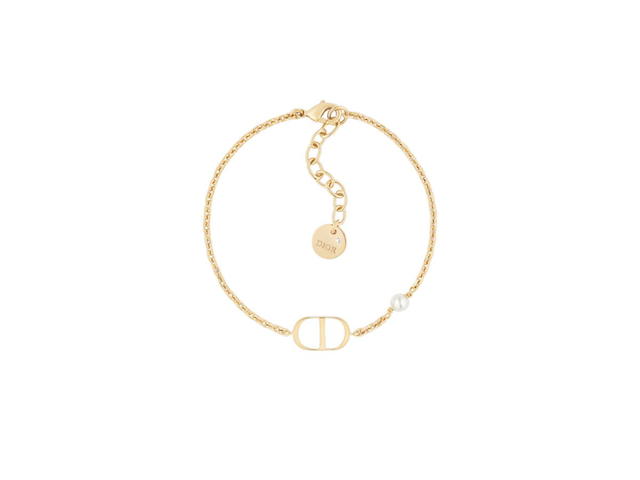 Dior Dior Petit CD Bracelet In Gold-Finish Metal With A White Resin Pearl - view 1