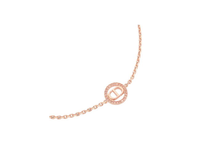 Dior Dior Petit CD Bracelet In Pink-Finish Metal And White Crystals - view 2