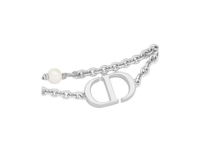 Dior Dior Petit CD Bracelet In Silver-Finish Metal With White Resin Pearls - view 2