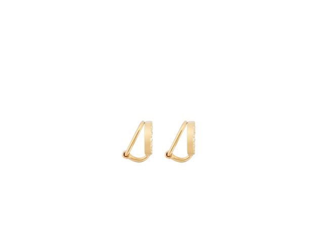 Dior Dior Petit CD Clip-On Stud Earrings In Gold-Finish Metal And Silver-Tone Crystals - view 3