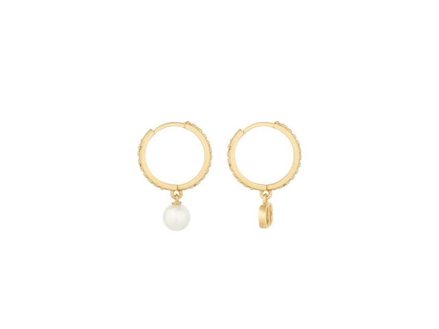 Dior Dior Petit CD Earrings In Gold-Finish Metal And Silver-Tone Crystals - view 2