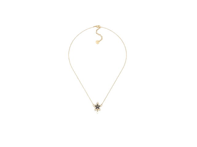 Dior Dior Petit CD Lucky Baroque Necklace In Gold-Finish Metal with White Resin Pearls and Deep Ocean Blue Glass Hardware Gold - view 1