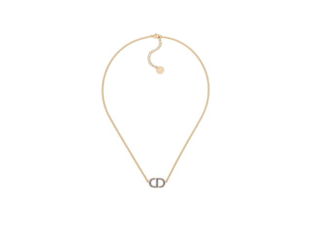 Dior Dior Petit CD Necklace In CD Signature Gold-Finish Metal And Blue Crystals - view 1