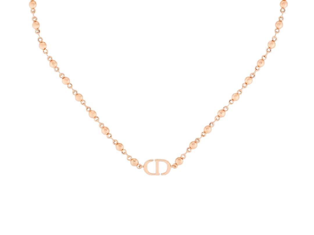Dior Dior Petit CD Necklace In CD Signature Pink-Finish Metal
