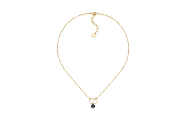 Dior Dior Petit CD Necklace In Gold-Finish Metal And A Black Resin Pearl - view 1