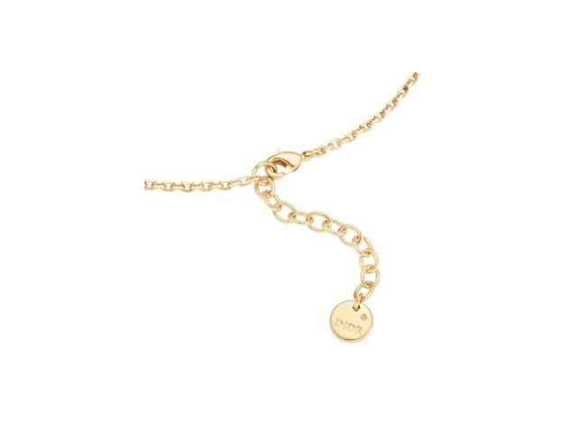 Dior Dior Petit CD Necklace In Gold-Finish Metal And A Black Resin Pearl - view 3