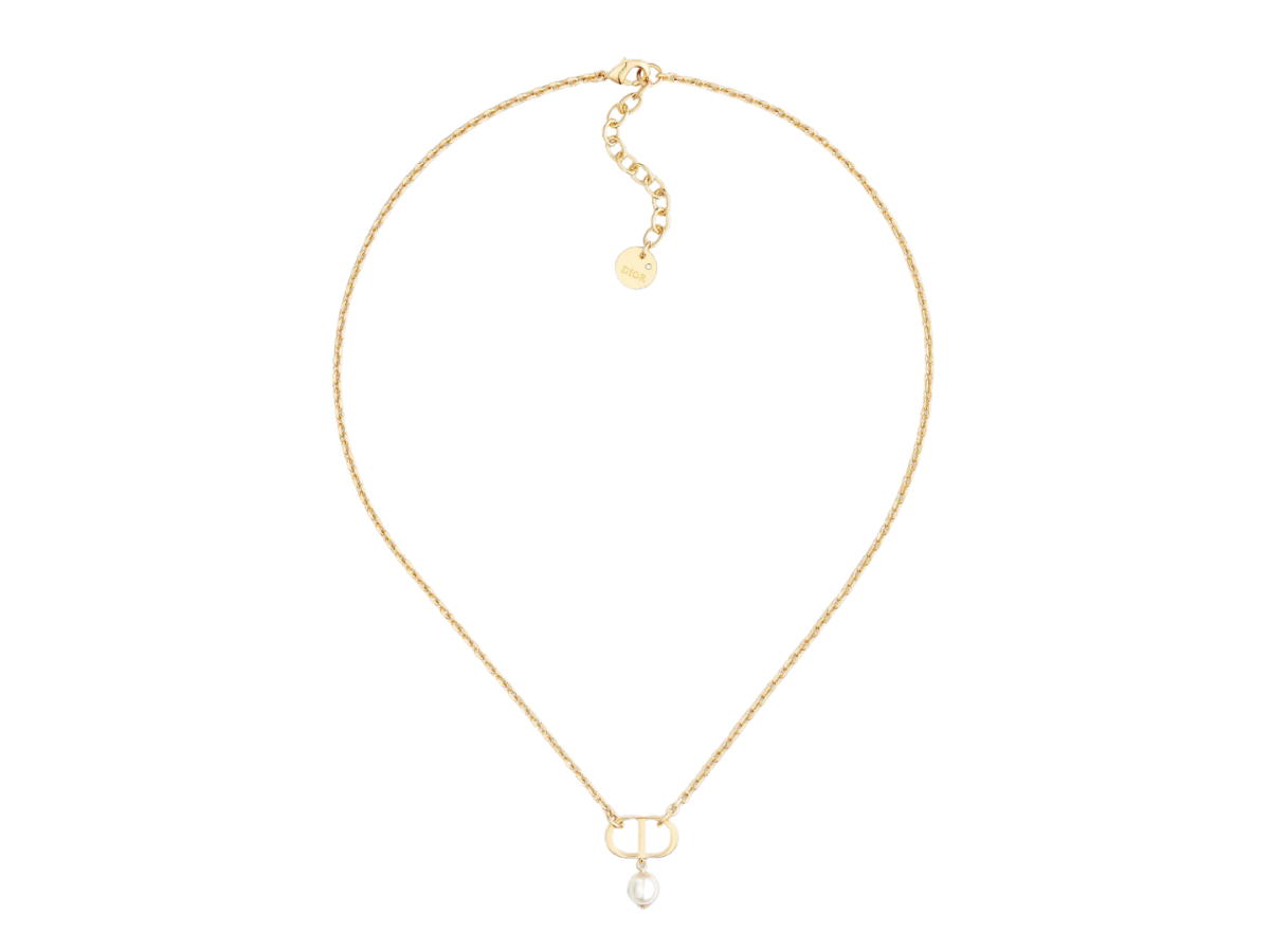Dior Dior Petit CD Necklace In Gold-Finish Metal With A White Resin Pearl