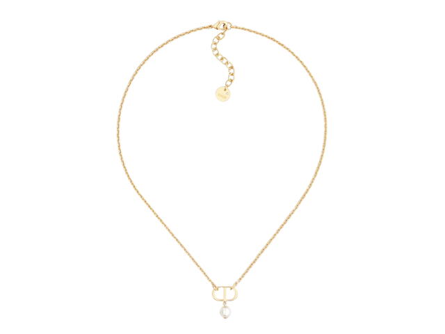 Dior Dior Petit CD Necklace In Gold-Finish Metal With A White Resin Pearl - view 1