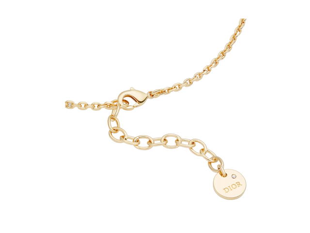 Dior Dior Petit CD Necklace In Gold-Finish Metal With A White Resin Pearl - view 3