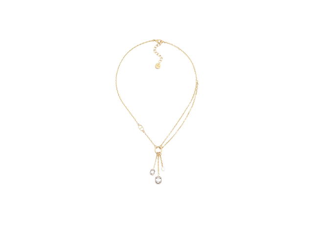 Dior Dior Petit CD Necklace In Gold-Finish Metal With White Resin Pearl and Silver-Tone Crystals Hardware Gold - view 1