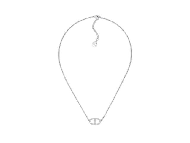 Dior Dior Petit CD Necklace In Silver-Finish Metal With White Crystals - view 1
