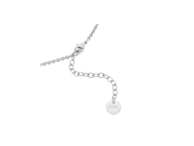 Dior Dior Petit CD Necklace In Silver-Finish Metal With White Crystals - view 3