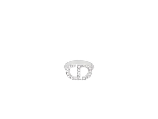 Dior Dior Petit CD Ring In Silver-Finish Metal With White Crystals - view 2