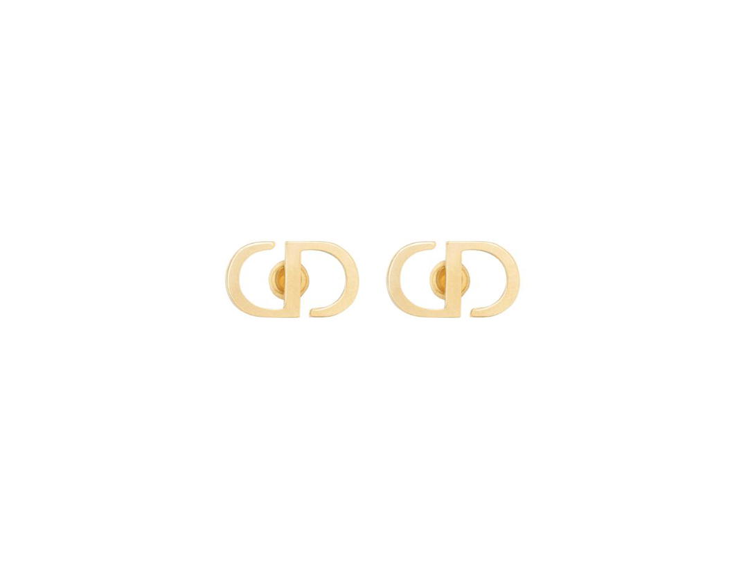 Dior Dior Petit CD Stud Earrings In Gold-Finish Metal