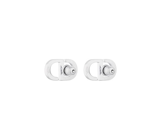 Dior Dior Petit CD Stud Earrings In Palladium-Finish Metal And White Crystals - view 3