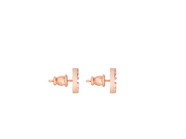 Dior Dior Petit CD Stud Earrings In Pink-Finish Metal And Pink Crystals - view 2