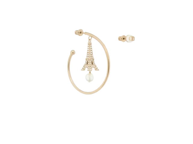 Dior Dior Plan De Paris Earrings In Gold-Finish Metal And White Resin Pearls - view 1
