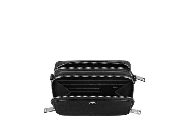 Dior Dior Pouch With Starp In Grained Calfskin With Ruthenium-finished Brass CD Icon Black - view 2