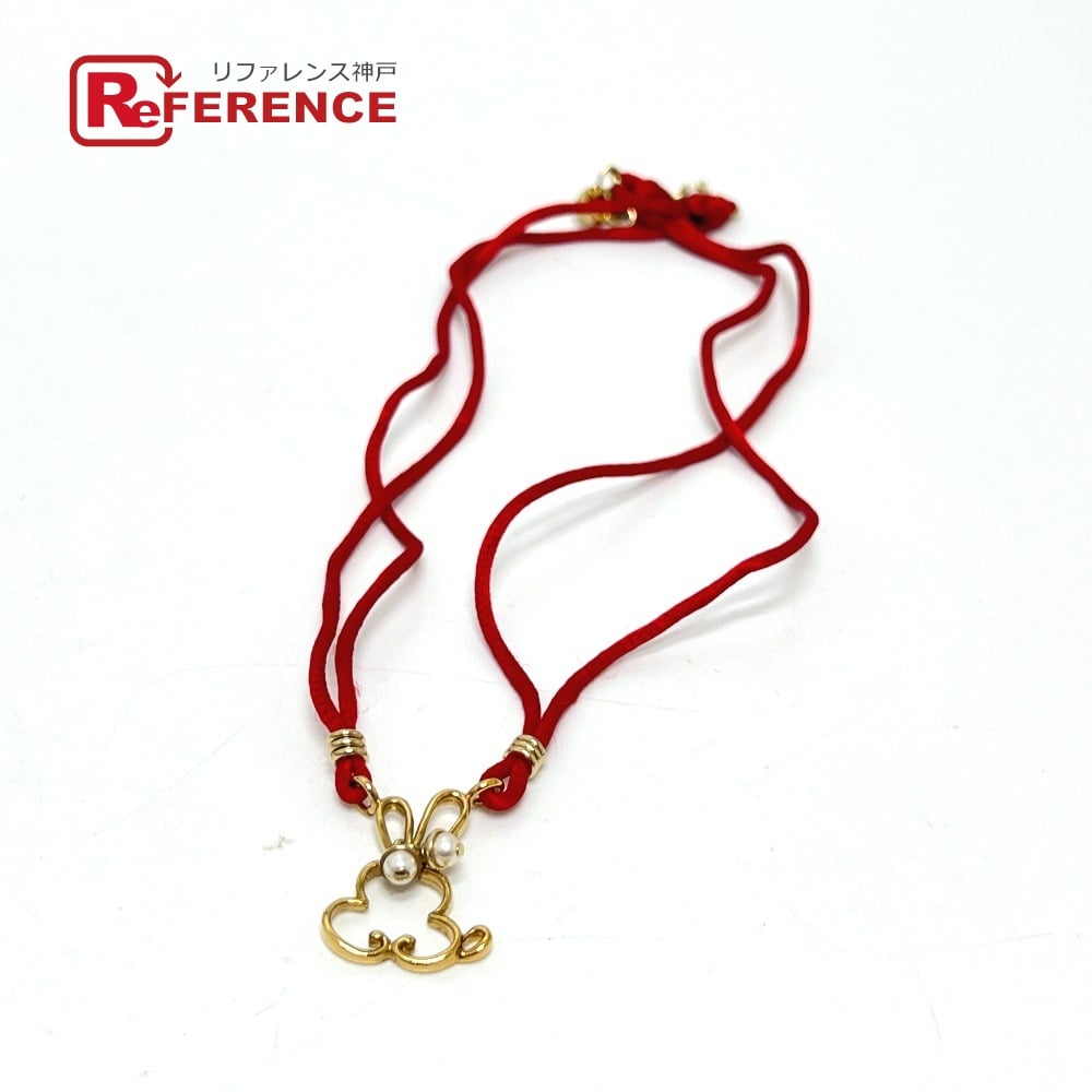 Dior Dior Rabbit motif Necklace Choker Metal Gold