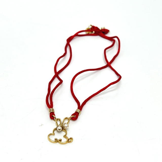 Dior Dior Rabbit motif Necklace Choker Metal Gold - view 2