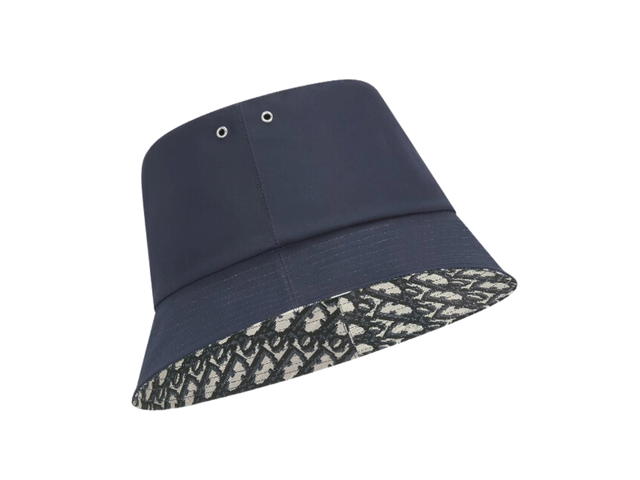 Dior Dior Reversible Teddy-D Small Brim Bucket Hat In Reversible Solid Blue And Blue Dior Oblique Motif - view 2