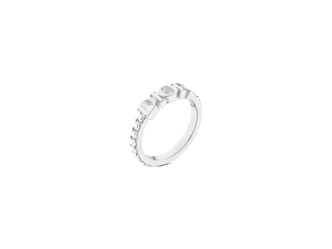 Dior Dior Revolution Ring In Silver-Finish Metal With White Crystals