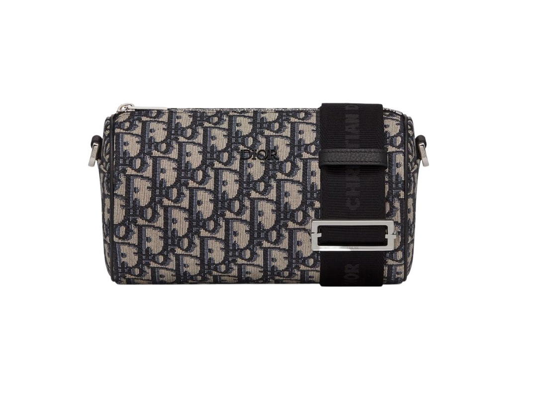 Dior Dior Roller Messenger Bag Beige and Black Dior Oblique Jacquard